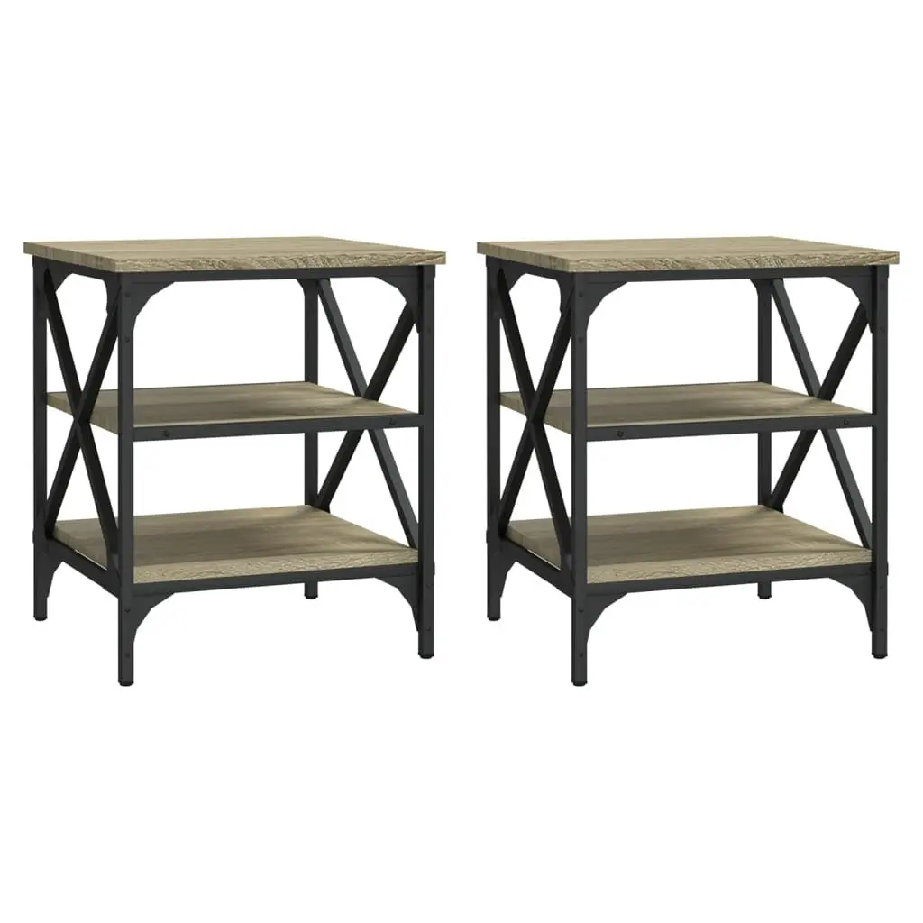 End Tables Set of 2 in Sonoma Oak Finish