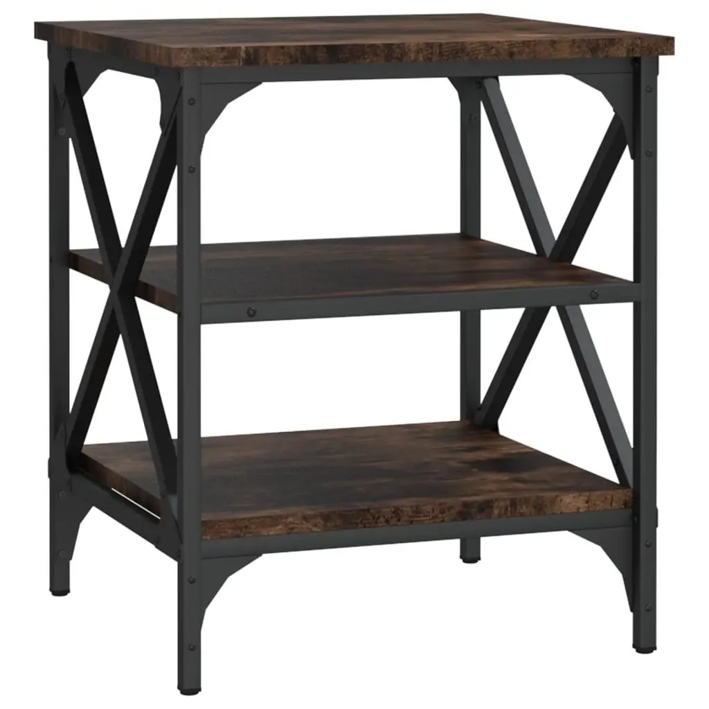 End Tables Storage Functionality 40 x 42 x 50 cm Brown Industrial Style Engineered Wood 2 pcs