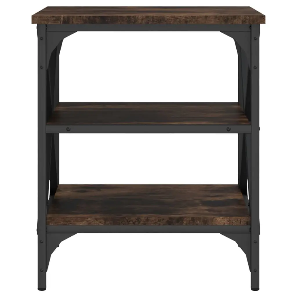 End Tables Storage Functionality 40 x 42 x 50 cm Brown Industrial Style Engineered Wood 2 pcs