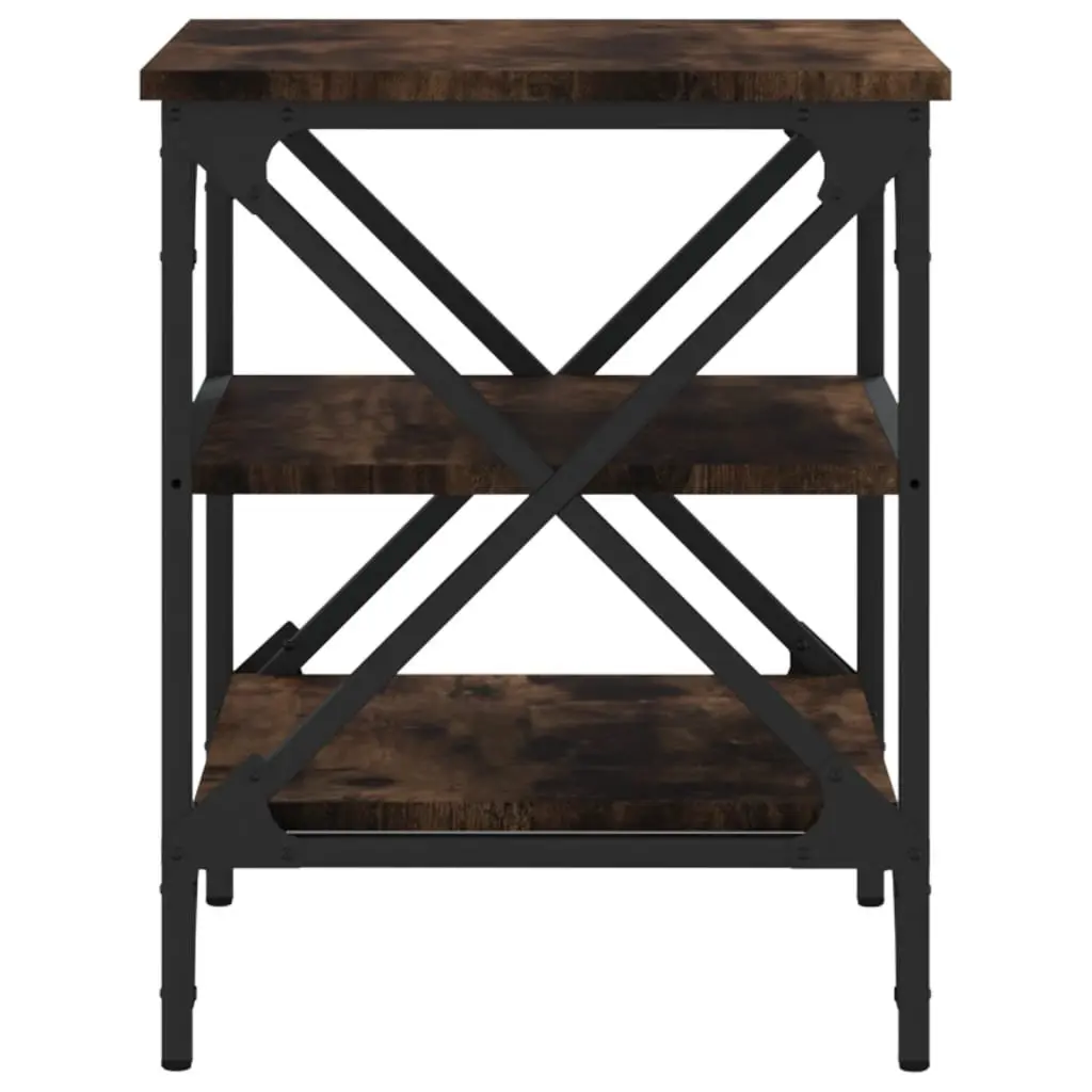 End Tables Storage Functionality 40 x 42 x 50 cm Brown Industrial Style Engineered Wood 2 pcs