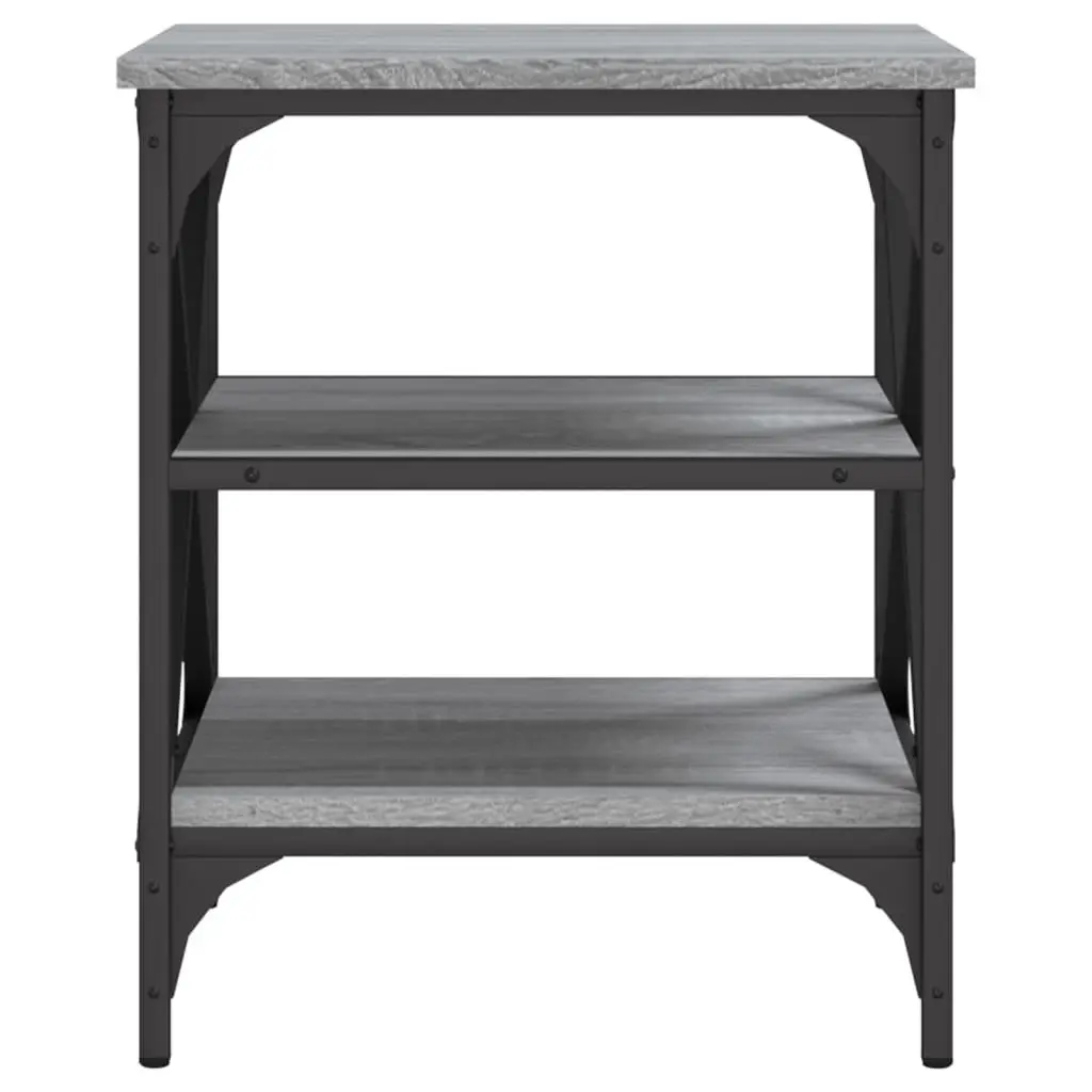 End Tables Grey Engineered Wood Side Table Storage Accent Furniture 2 Piece