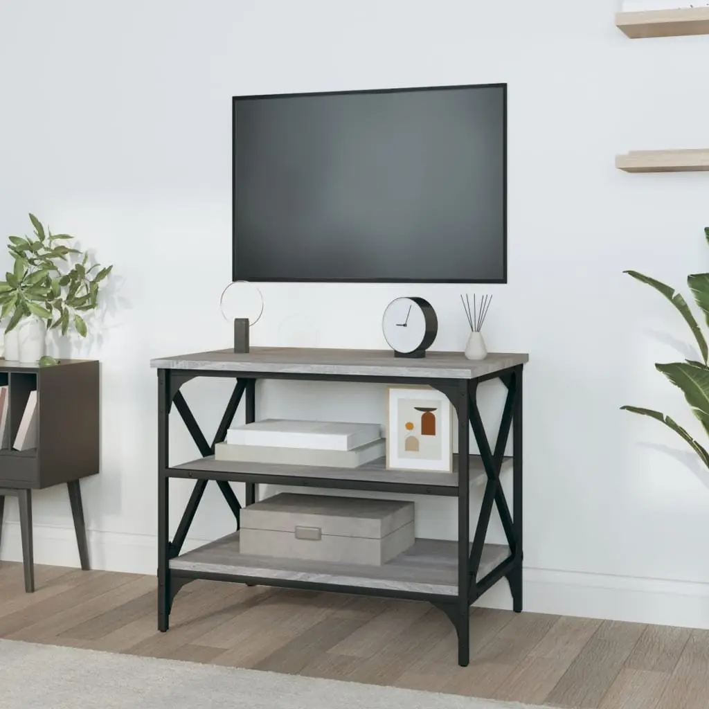 TV Cabinet Media Storage 60x40x50cm Grey Engineered Wood