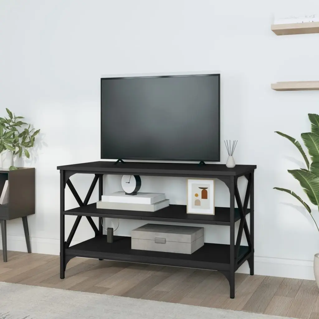 Black TV Cabinet Media Stand with Ample Storage
