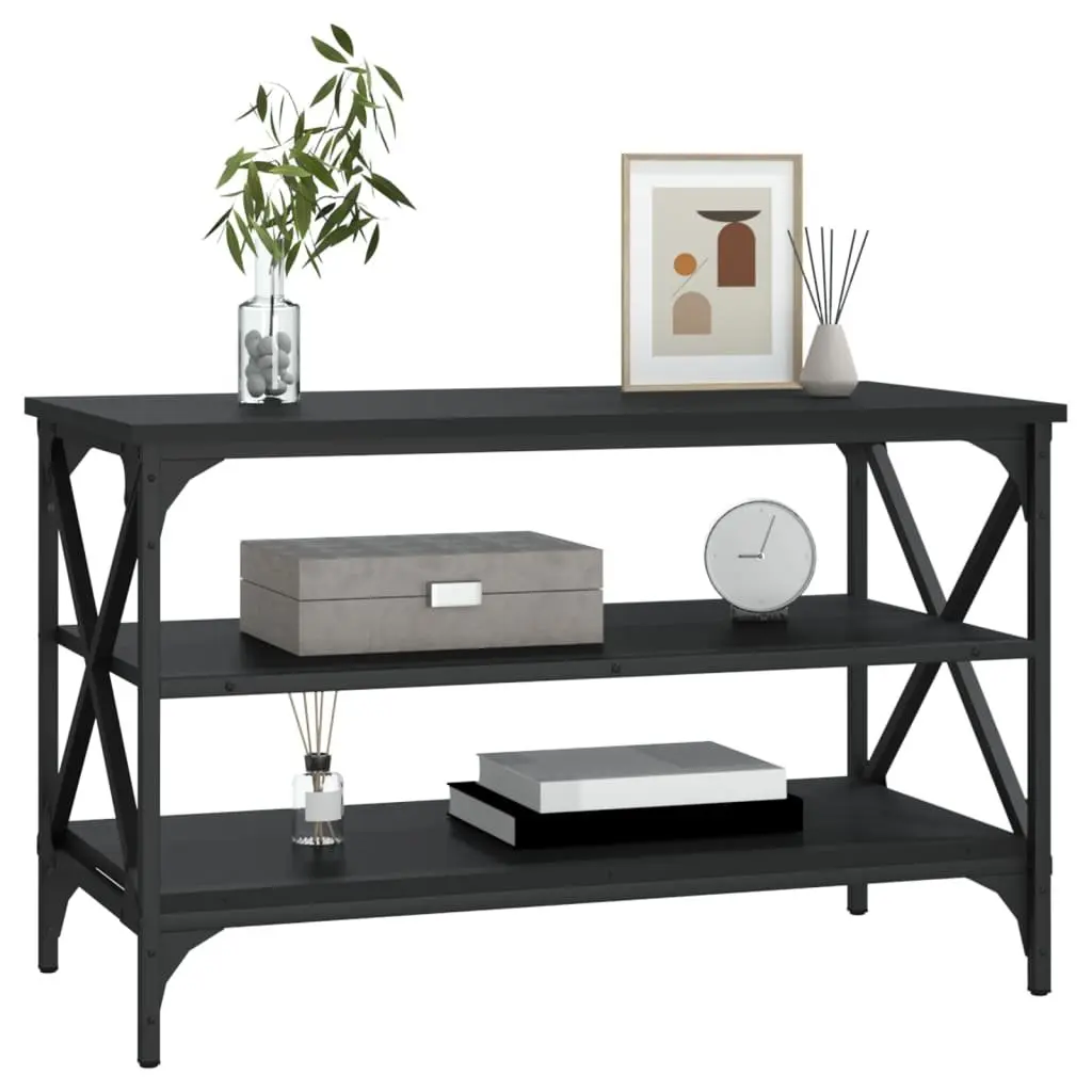 Black TV Cabinet Media Stand with Ample Storage