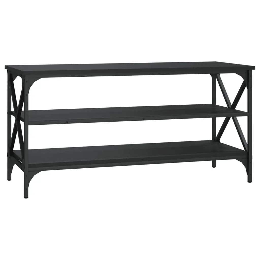 Black Engineered Wood TV Stand
