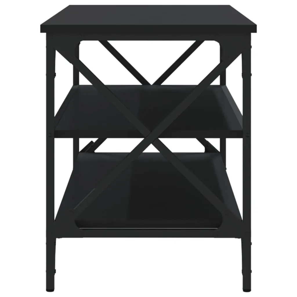 Black Engineered Wood TV Stand