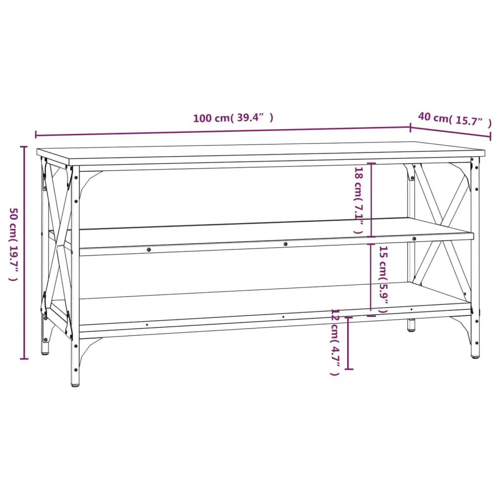 Black Engineered Wood TV Stand