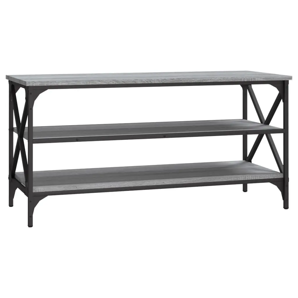 TV Cabinet Media Storage Unit 100cm Grey Engineered Wood Industrial Style