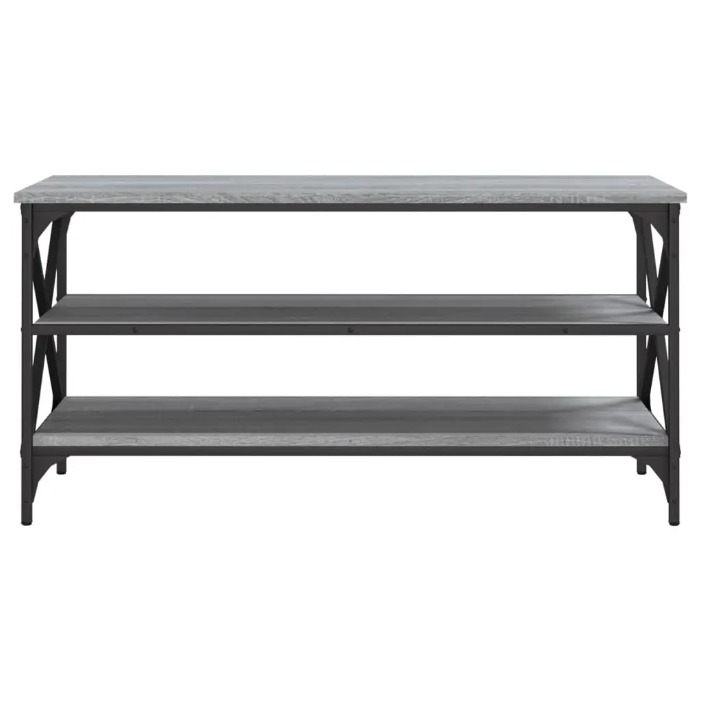 TV Cabinet Media Storage Unit 100cm Grey Engineered Wood Industrial Style