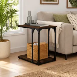 Brown Oak Side Table – Durable and Stylish