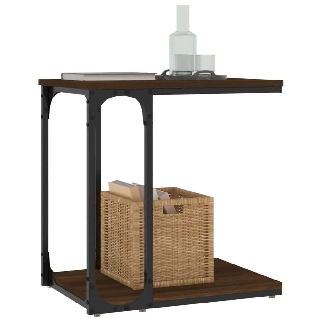 Side Table Storage 50x35x52cm Brown Engineered Wood