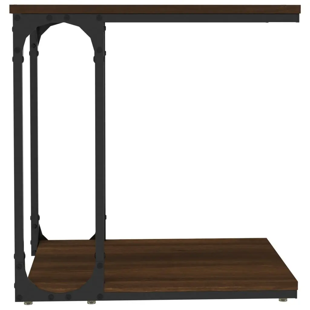 Side Table Storage 50x35x52cm Brown Engineered Wood