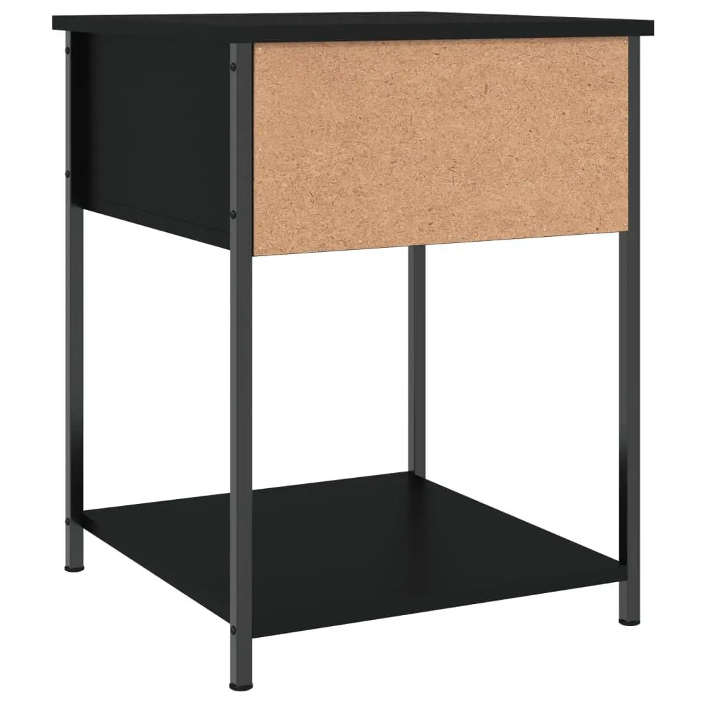 Black Nightstand with Ample Storage