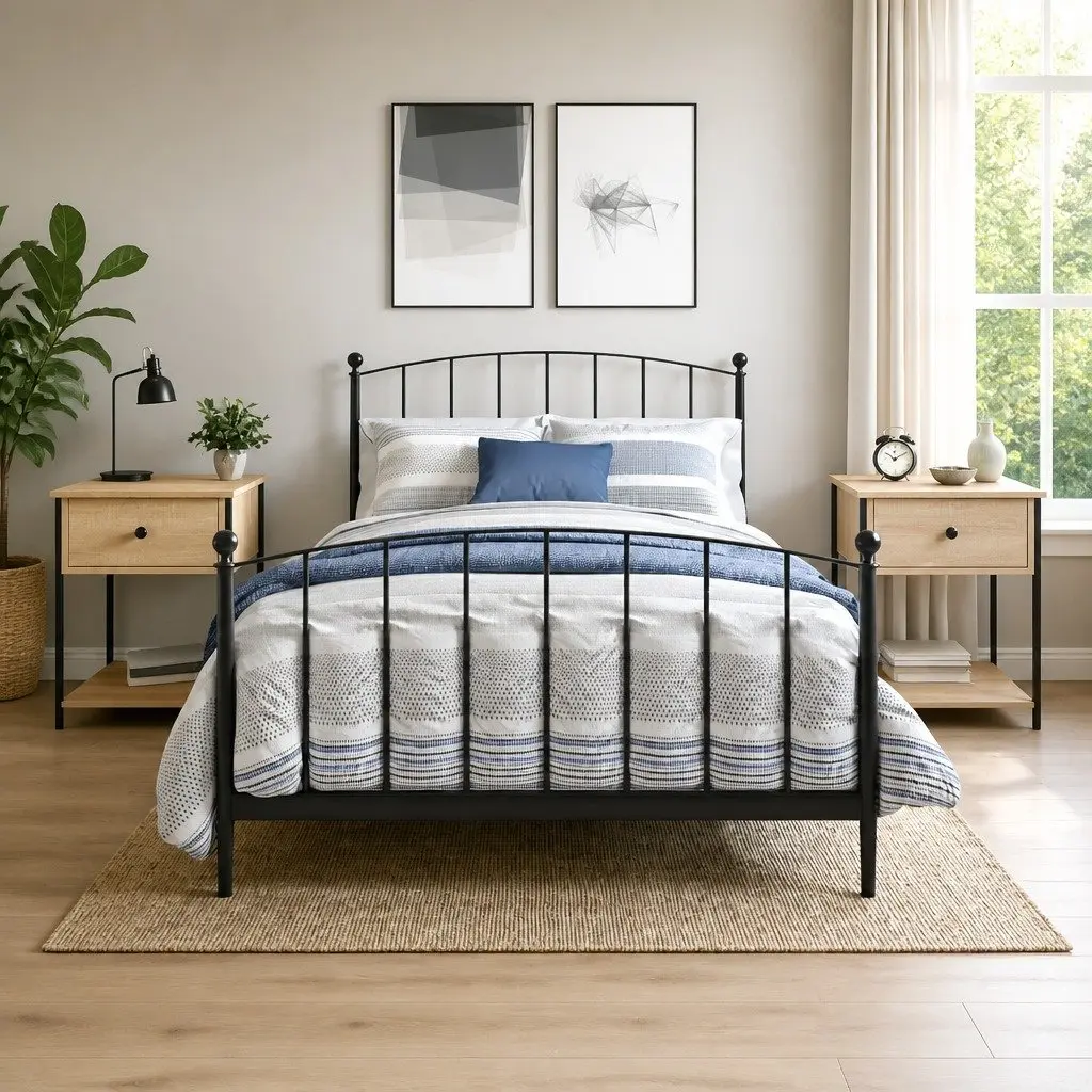 Bedside Tables 2 pcs Storage Engineered Wood 44x45x58 cm Brown