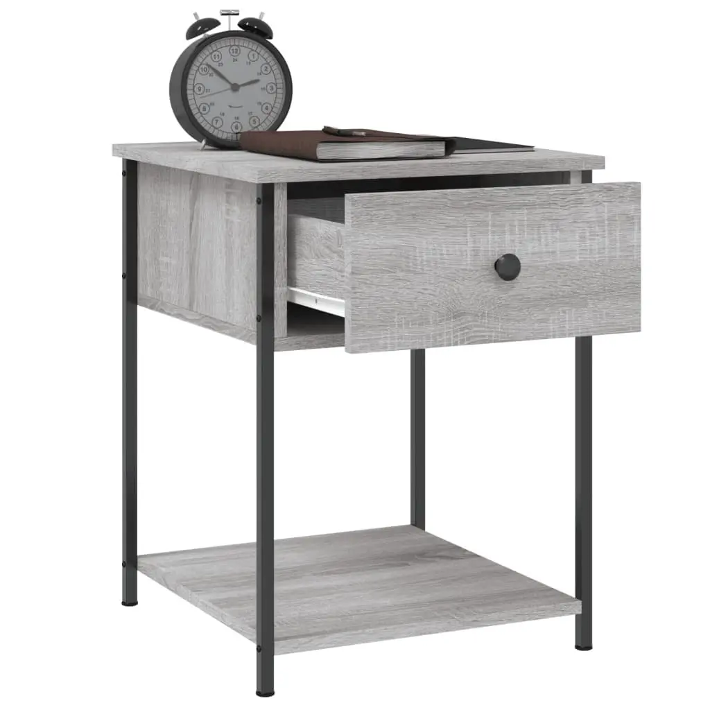 Bedside Table Grey Sonoma 44x45x58 cm Storage Cabinet Side Table Nightstand