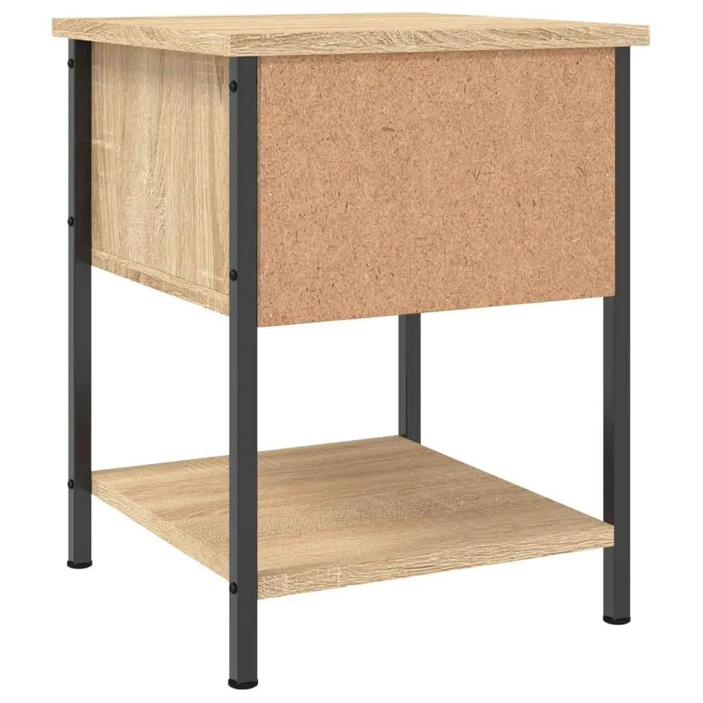 Bedside Tables 2 pcs Brown Side Cabinet Nightstand Storage Engineered Wood