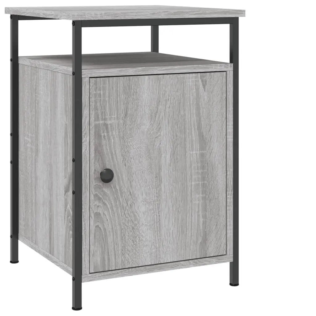Bedside Cabinet Grey Sonoma 40x42x60 cm Engineered Wood Storage Table Bedroom
