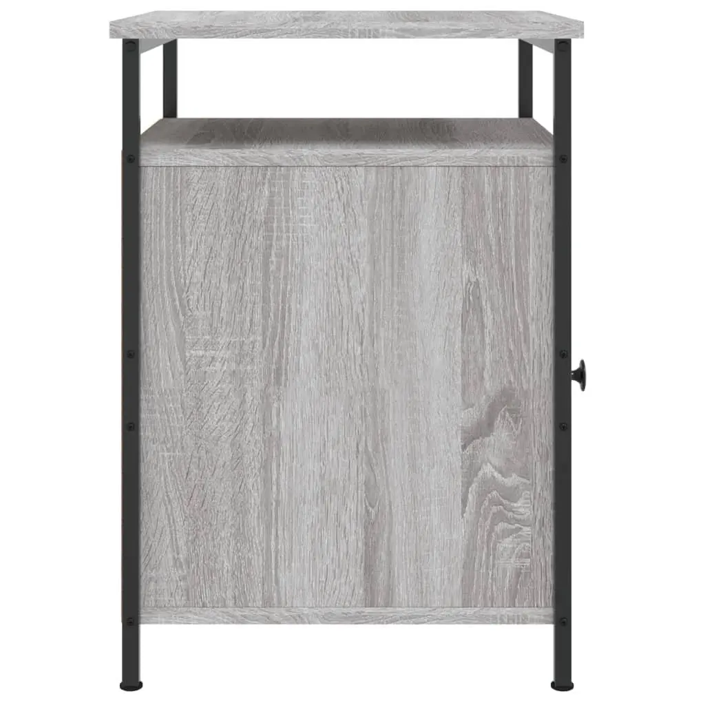 Bedside Cabinet Grey Sonoma 40x42x60 cm Engineered Wood Storage Table Bedroom