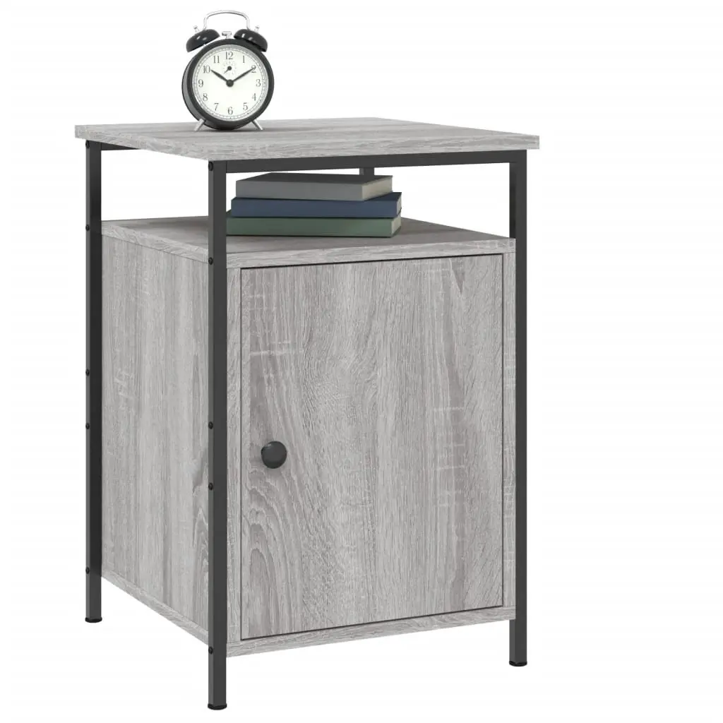 Bedside Cabinet Grey Sonoma 40x42x60 cm Engineered Wood Storage Table Bedroom