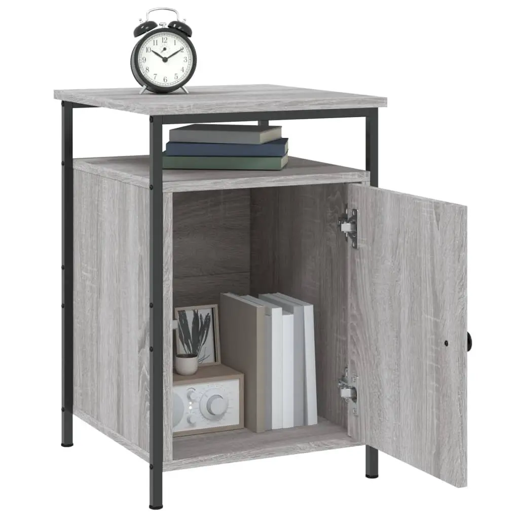 Bedside Cabinet Grey Sonoma 40x42x60 cm Engineered Wood Storage Table Bedroom