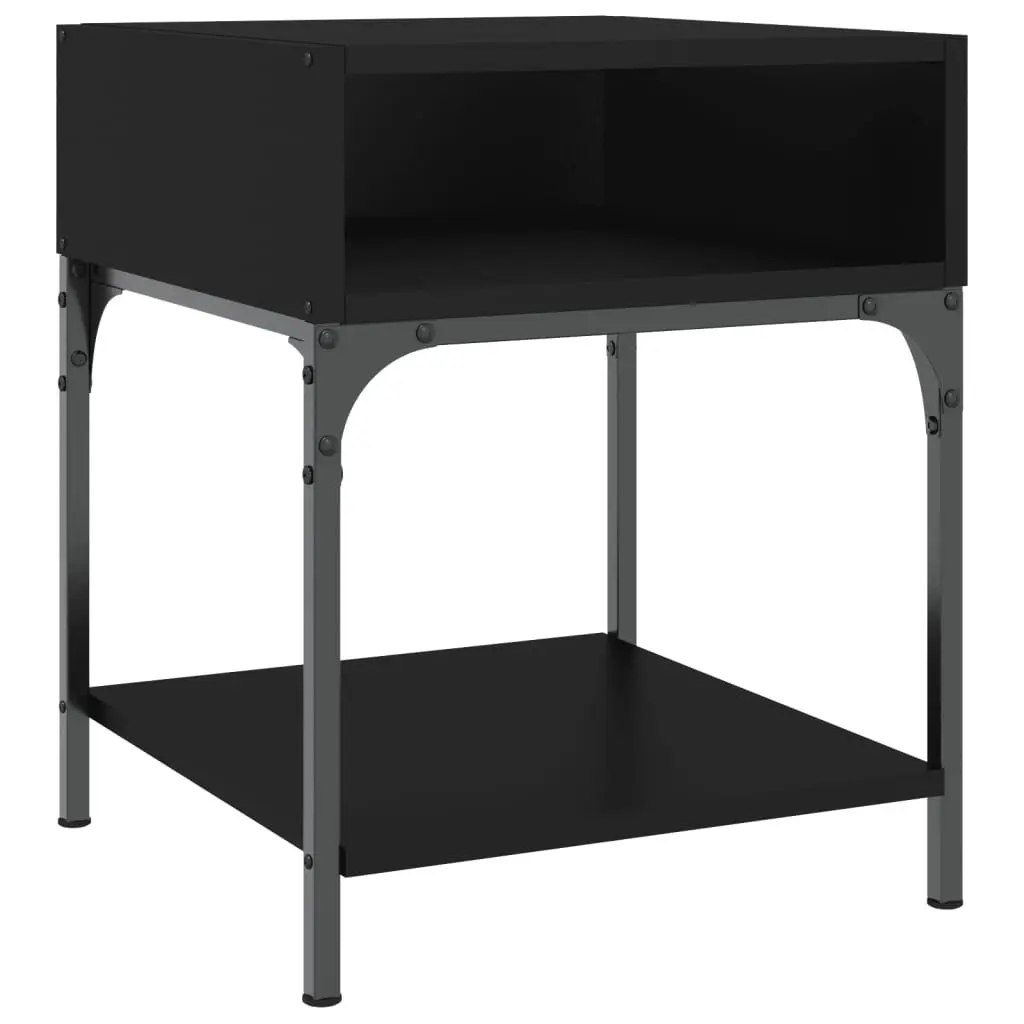 Bedside Tables 2 pcs Black 40x41x50 cm Storage Cabinet Nightstand Pair