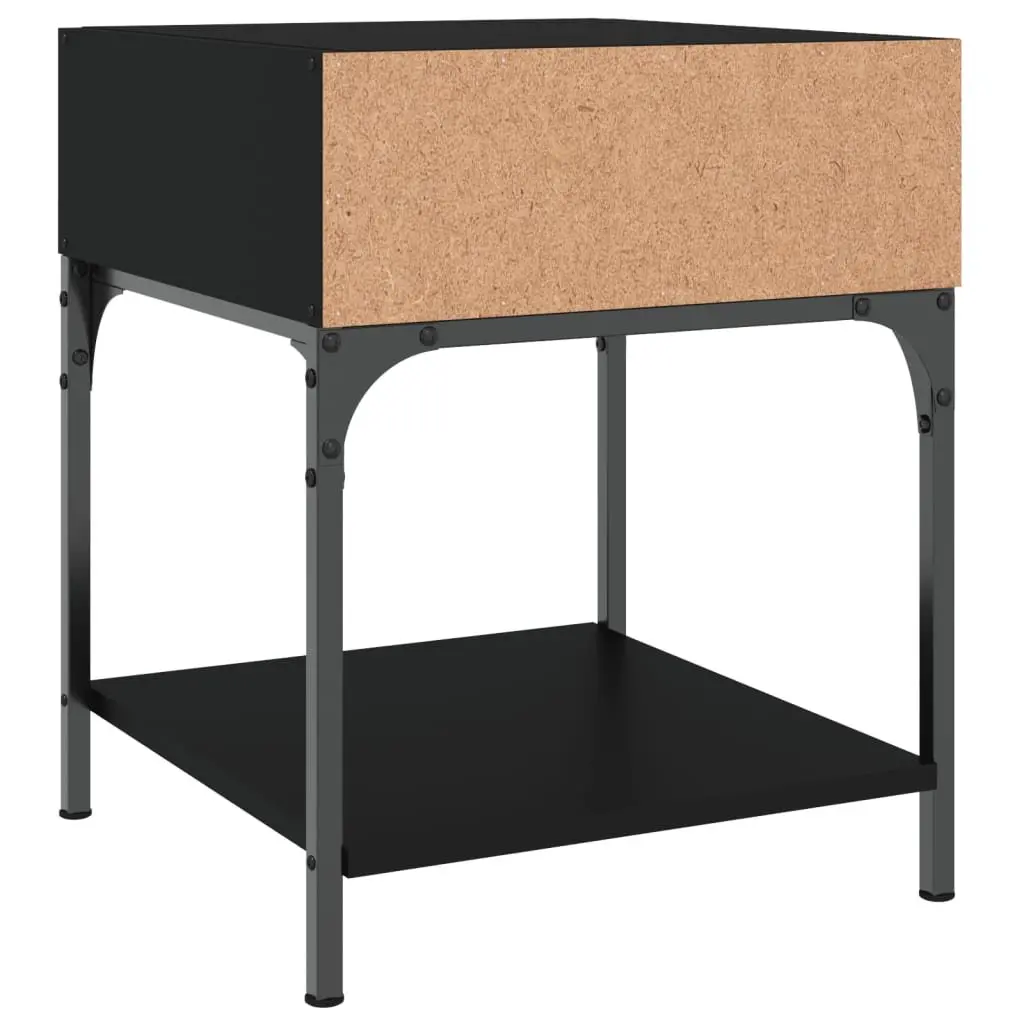Bedside Tables 2 pcs Black 40x41x50 cm Storage Cabinet Nightstand Pair