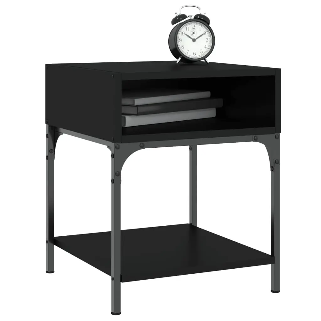 Bedside Tables 2 pcs Black 40x41x50 cm Storage Cabinet Nightstand Pair