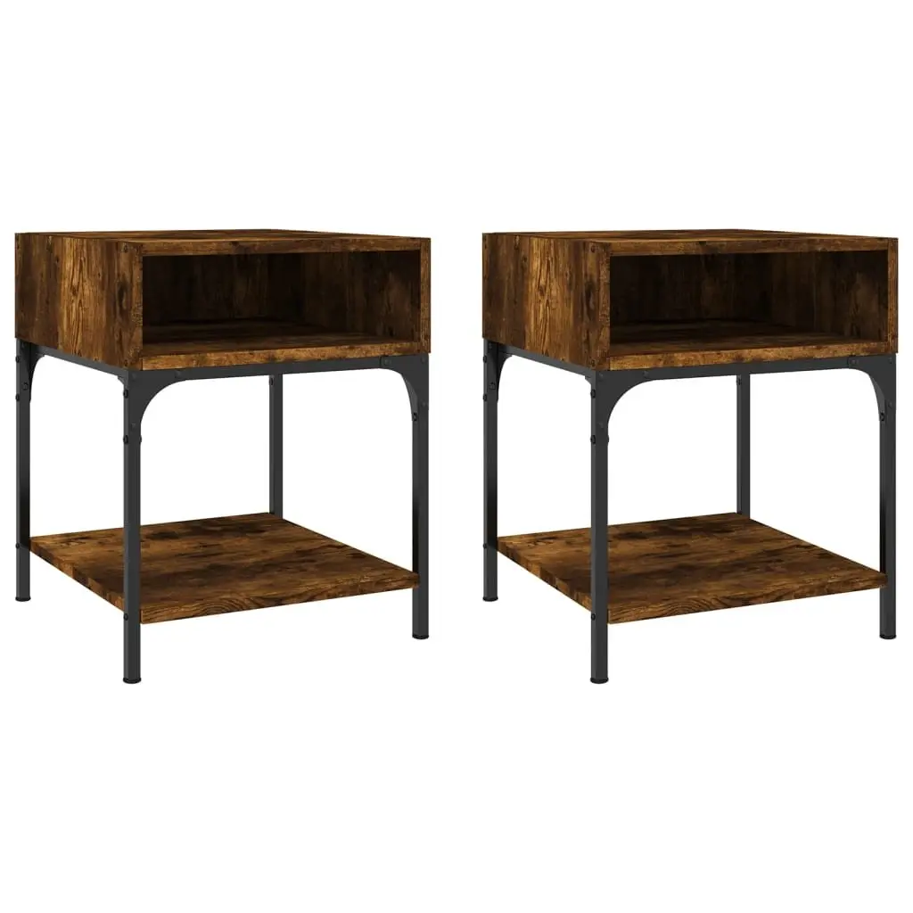 2-Piece Brown Nightstand Set