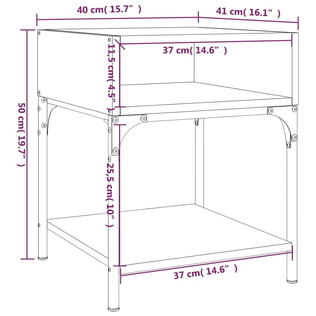 2-Piece Brown Nightstand Set