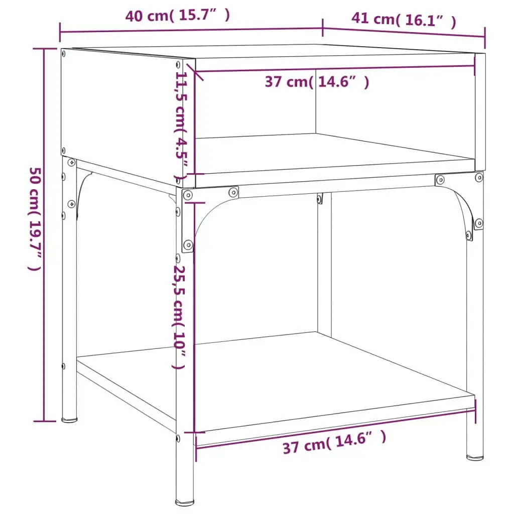Bedside Tables 2 pcs Grey Sonoma 40x41x50 cm Engineered Wood Nightstands