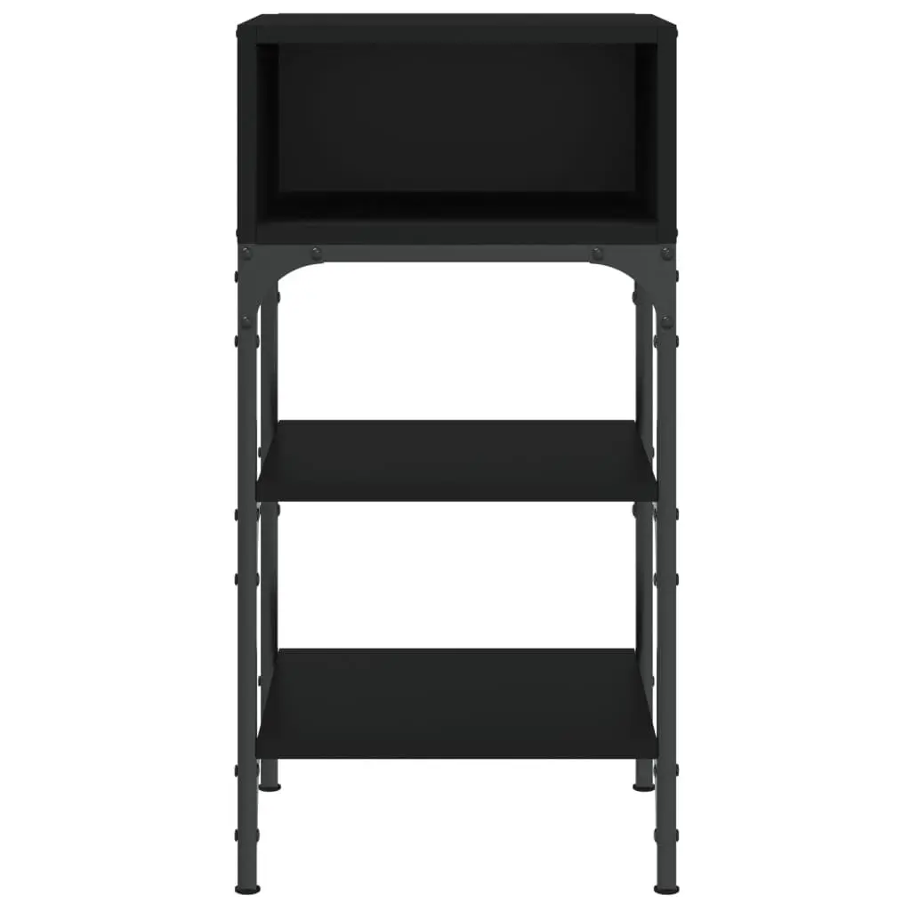 Bedside Tables 2 pcs Black 35x34.5x70 cm Engineered Wood Nightstand Storage