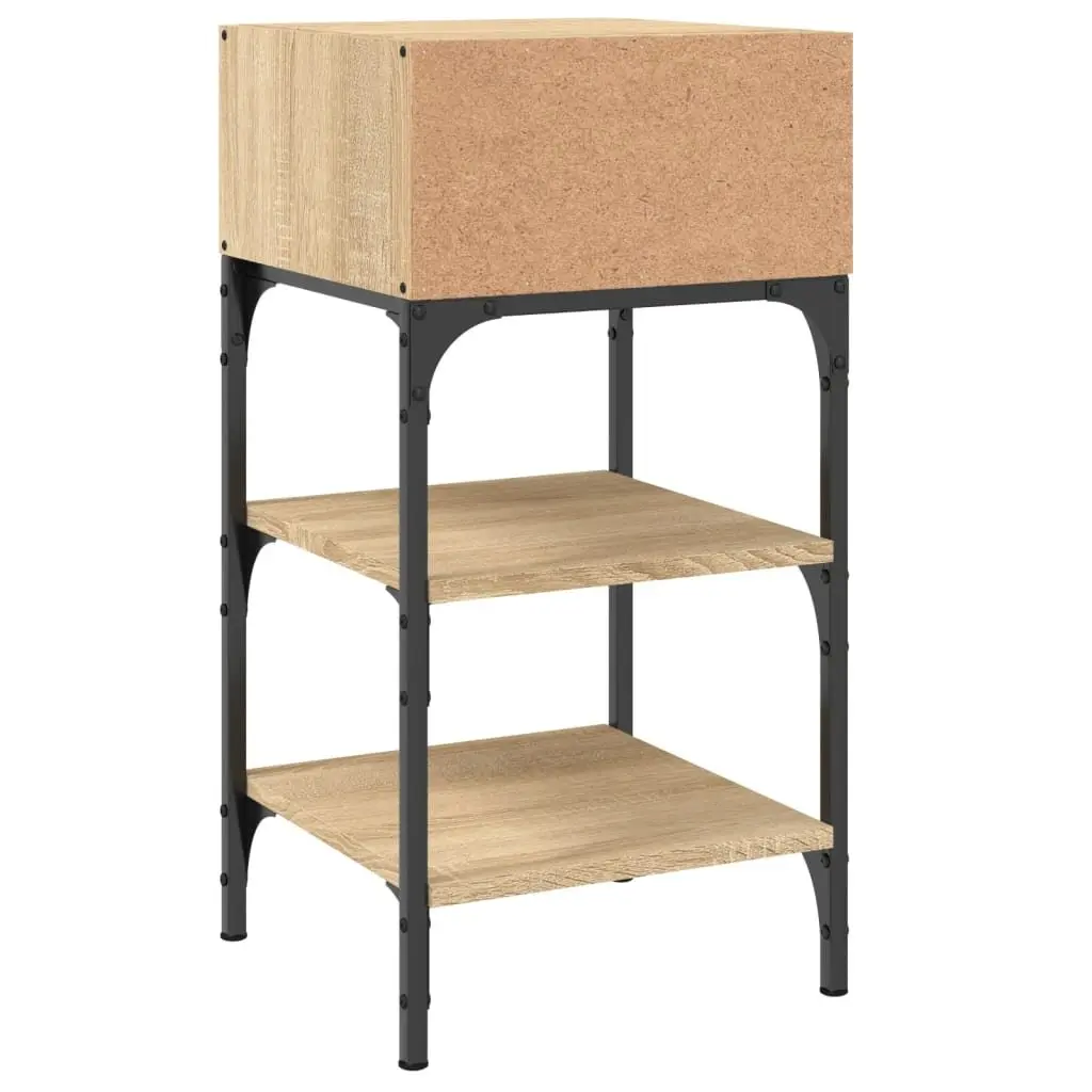 Bedside Tables 2 pcs Brown 35x34.5x70 cm Engineered Wood Nightstand Storage