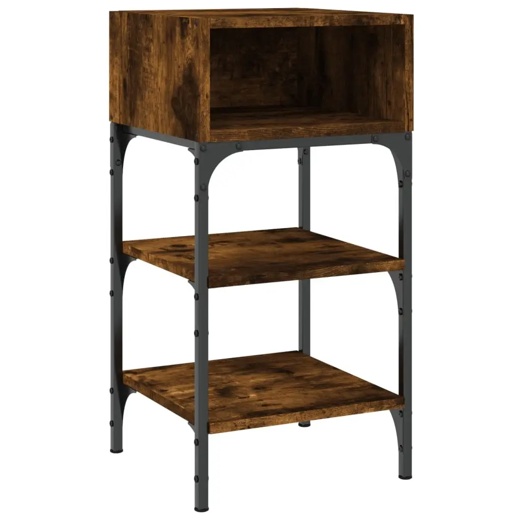 Bedside Table Storage Night Stand 35x34.5x70cm Brown Engineered Wood
