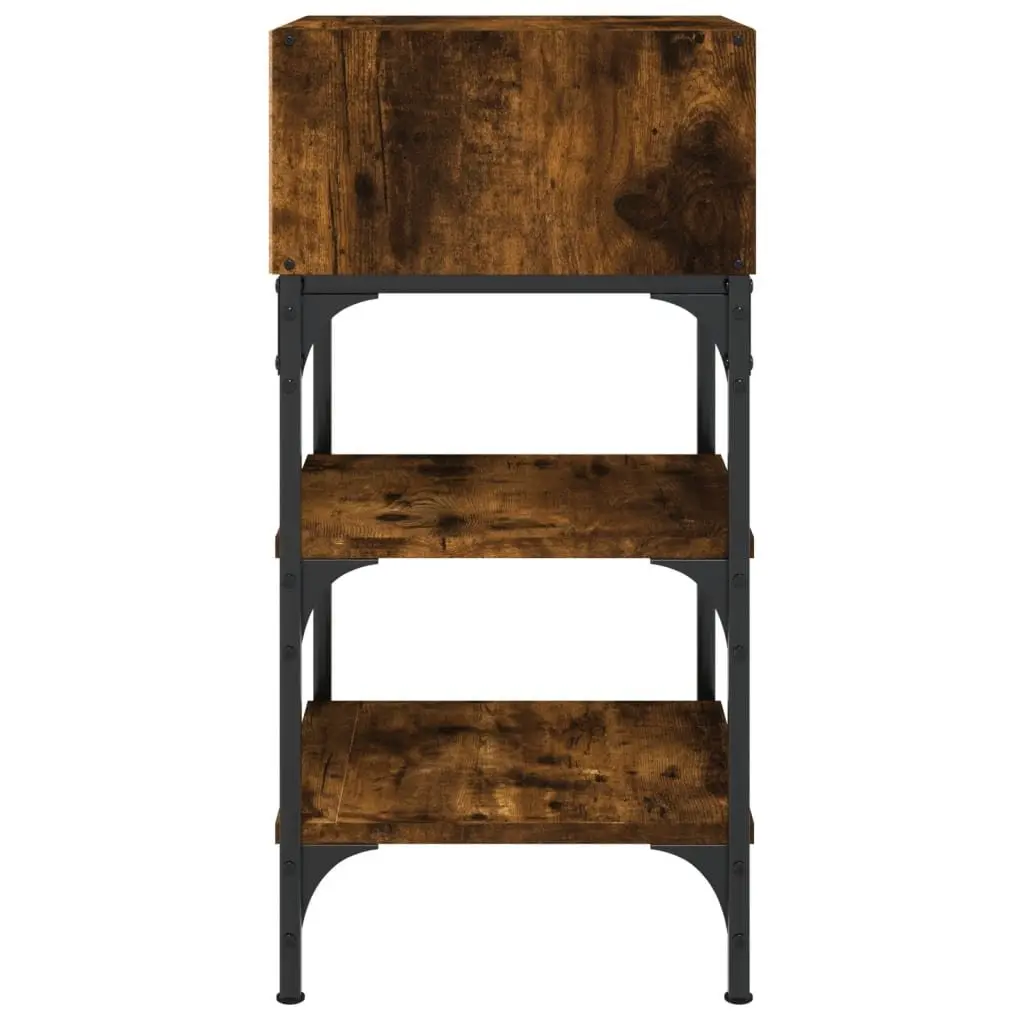 Bedside Table Storage Night Stand 35x34.5x70cm Brown Engineered Wood