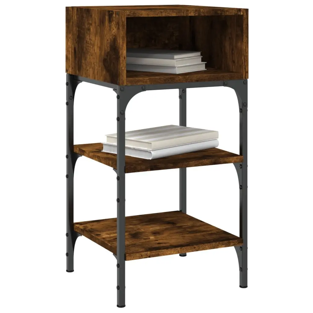 Bedside Table Storage Night Stand 35x34.5x70cm Brown Engineered Wood