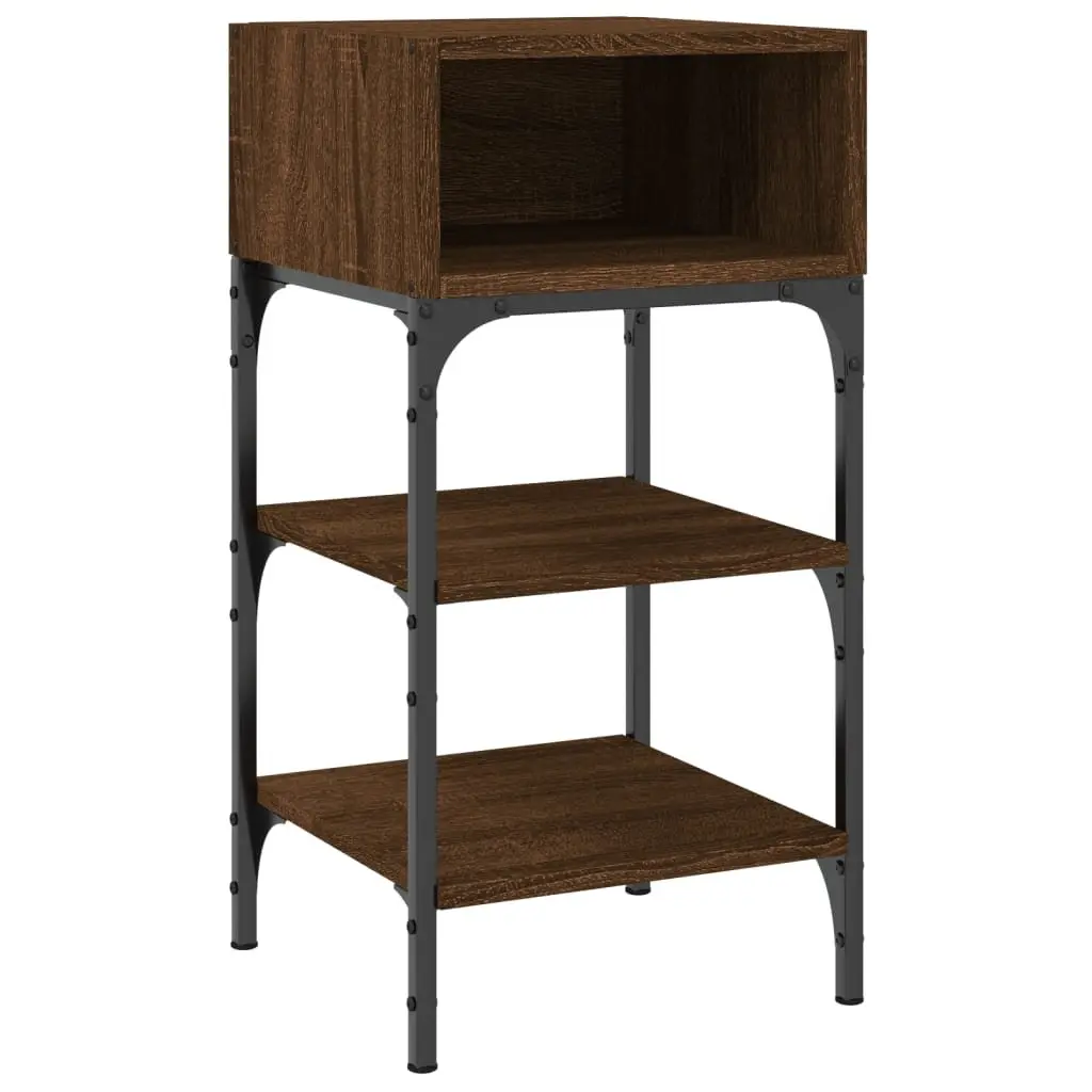 Bedside Tables Storage Display 35x34.5x70 cm Brown Oak Engineered Wood 2 pcs