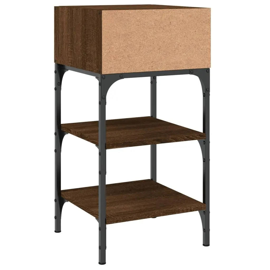 Bedside Tables Storage Display 35x34.5x70 cm Brown Oak Engineered Wood 2 pcs