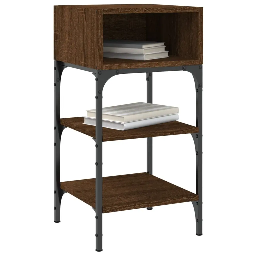 Bedside Tables Storage Display 35x34.5x70 cm Brown Oak Engineered Wood 2 pcs