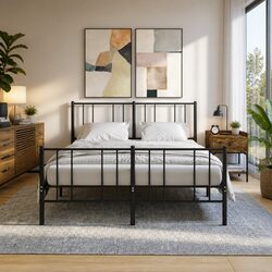 Practical Brown Nightstands 2 pcs, Adjustable Feet Included