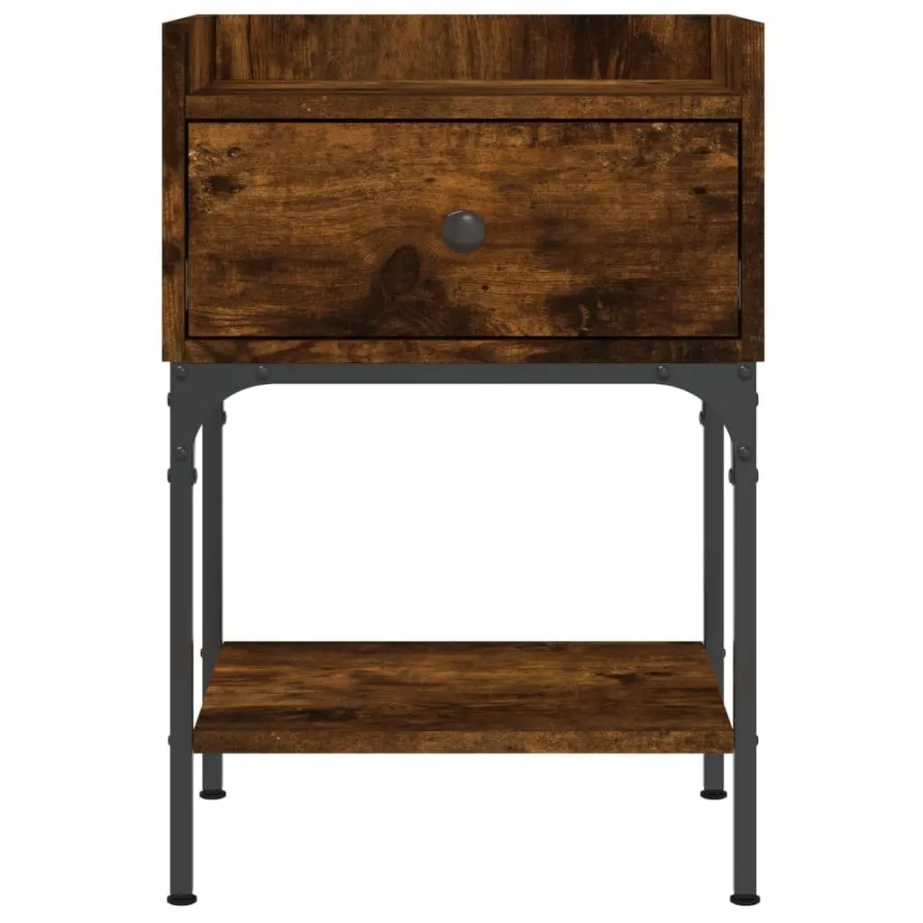 Bedside Tables Storage Brown 40.5x31x60 cm Engineered Wood Nightstand Cabinet 2 Piece
