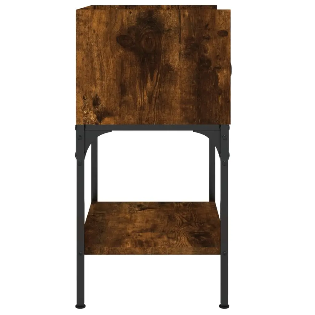 Bedside Tables Storage Brown 40.5x31x60 cm Engineered Wood Nightstand Cabinet 2 Piece