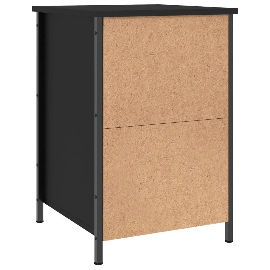 Bedside Cabinets Storage 40x42x60 cm Black 2 Piece Engineered Wood Nightstand