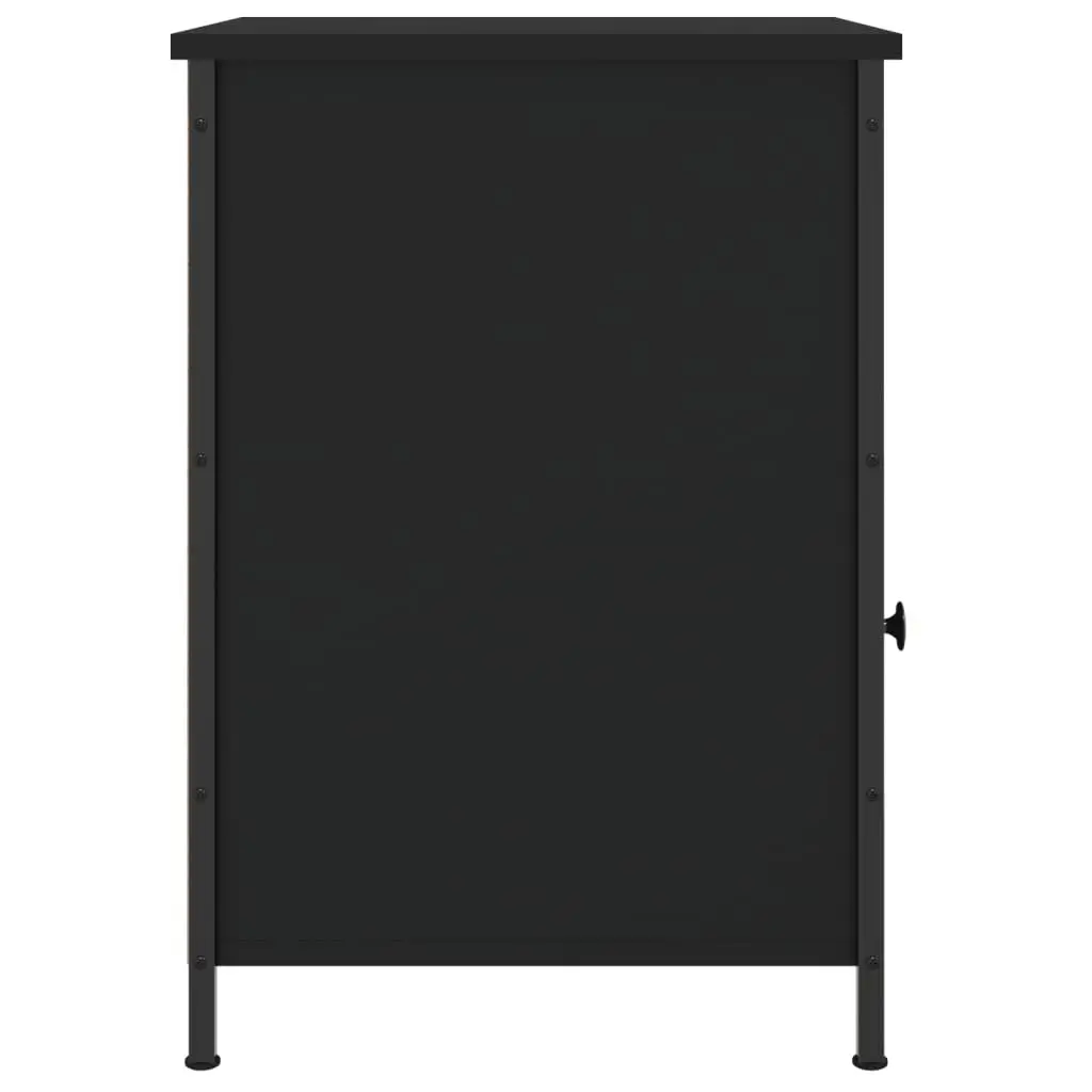 Bedside Cabinets Storage 40x42x60 cm Black 2 Piece Engineered Wood Nightstand