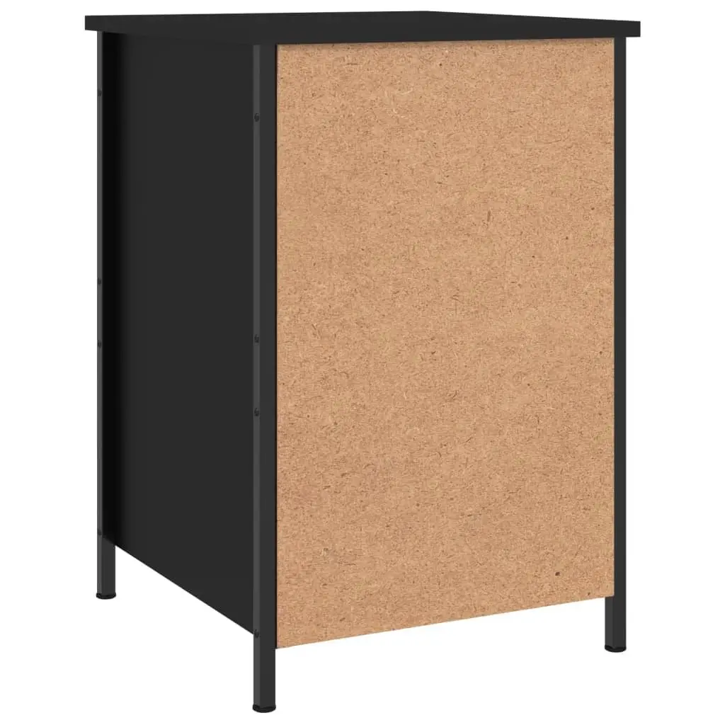 2 pcs Black Bedside Cabinets with Storage