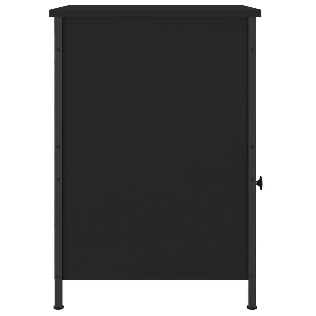 2 pcs Black Bedside Cabinets with Storage