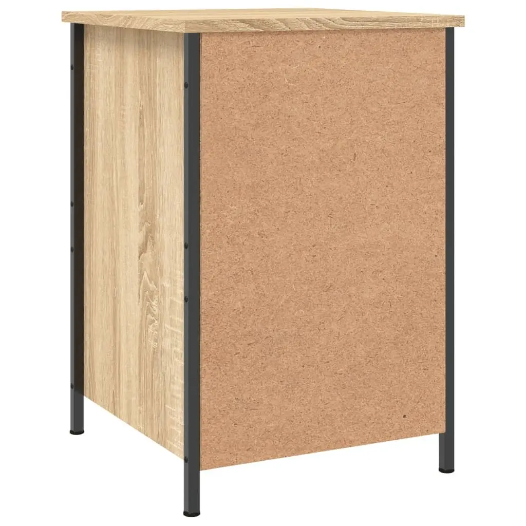 Bedside Cabinets Storage Organiser 2 Piece Brown Engineered Wood Nightstands