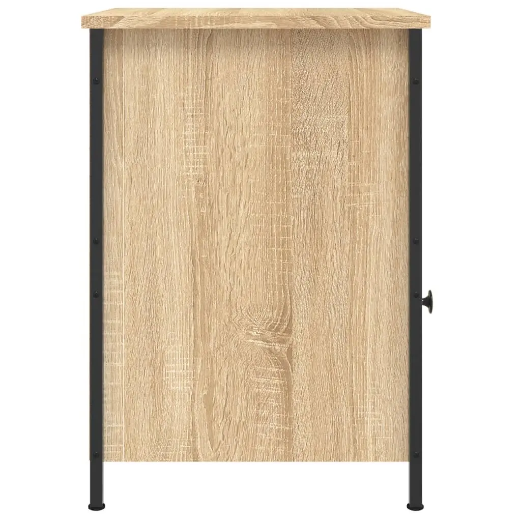 Bedside Cabinets Storage Organiser 2 Piece Brown Engineered Wood Nightstands