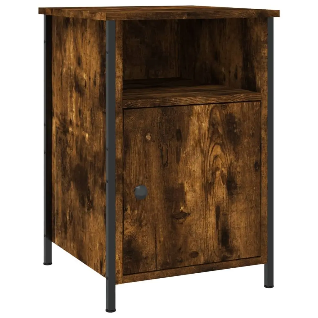 Bedside Cabinet Storage Nightstand Table 40x42x60cm Smoked Oak 2 Piece