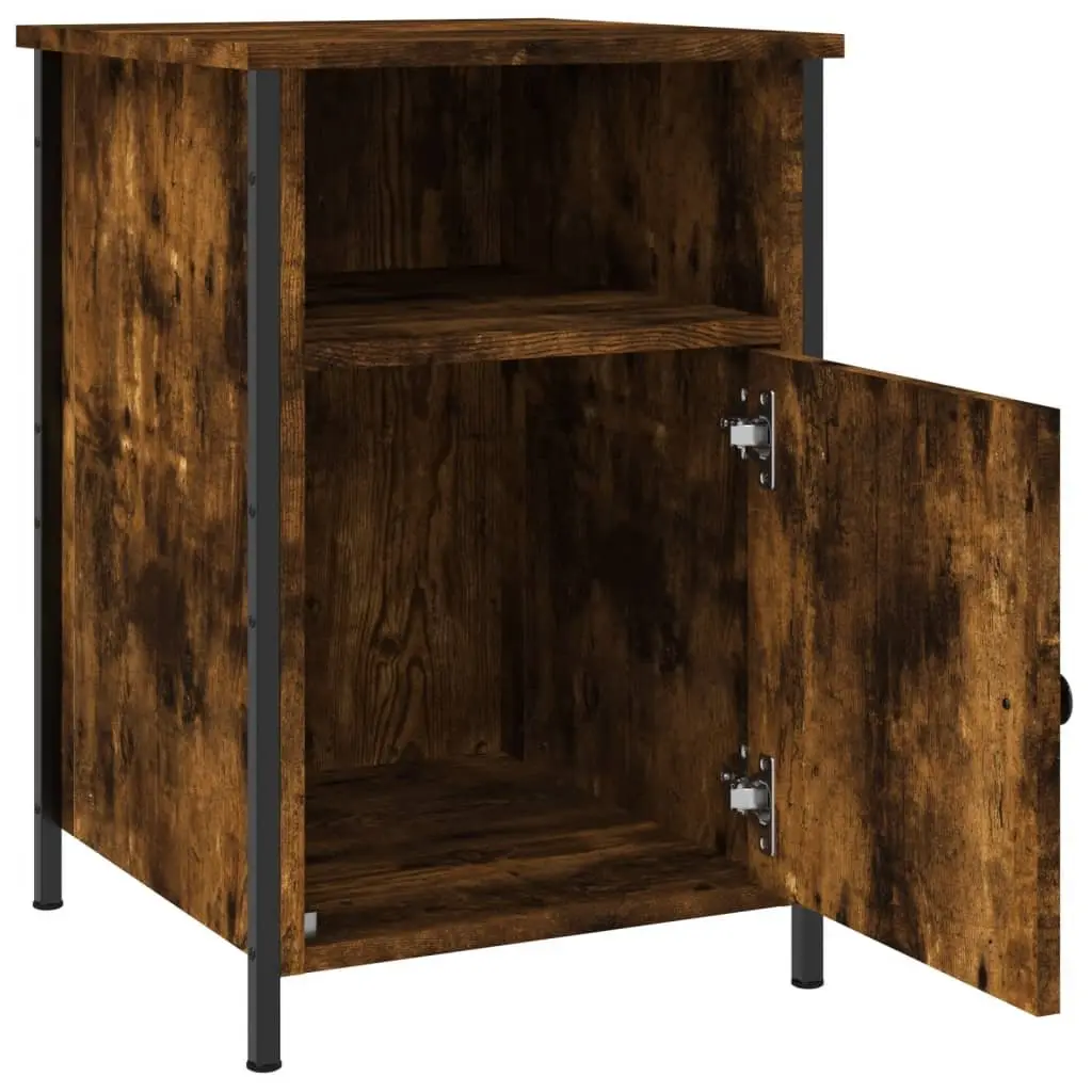 Bedside Cabinet Storage Nightstand Table 40x42x60cm Smoked Oak 2 Piece