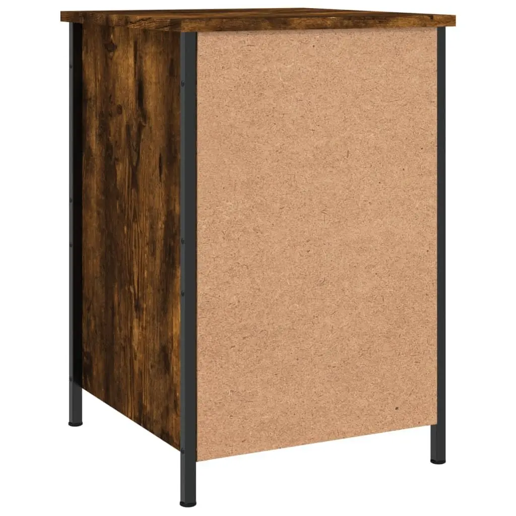 Bedside Cabinet Storage Nightstand Table 40x42x60cm Smoked Oak 2 Piece